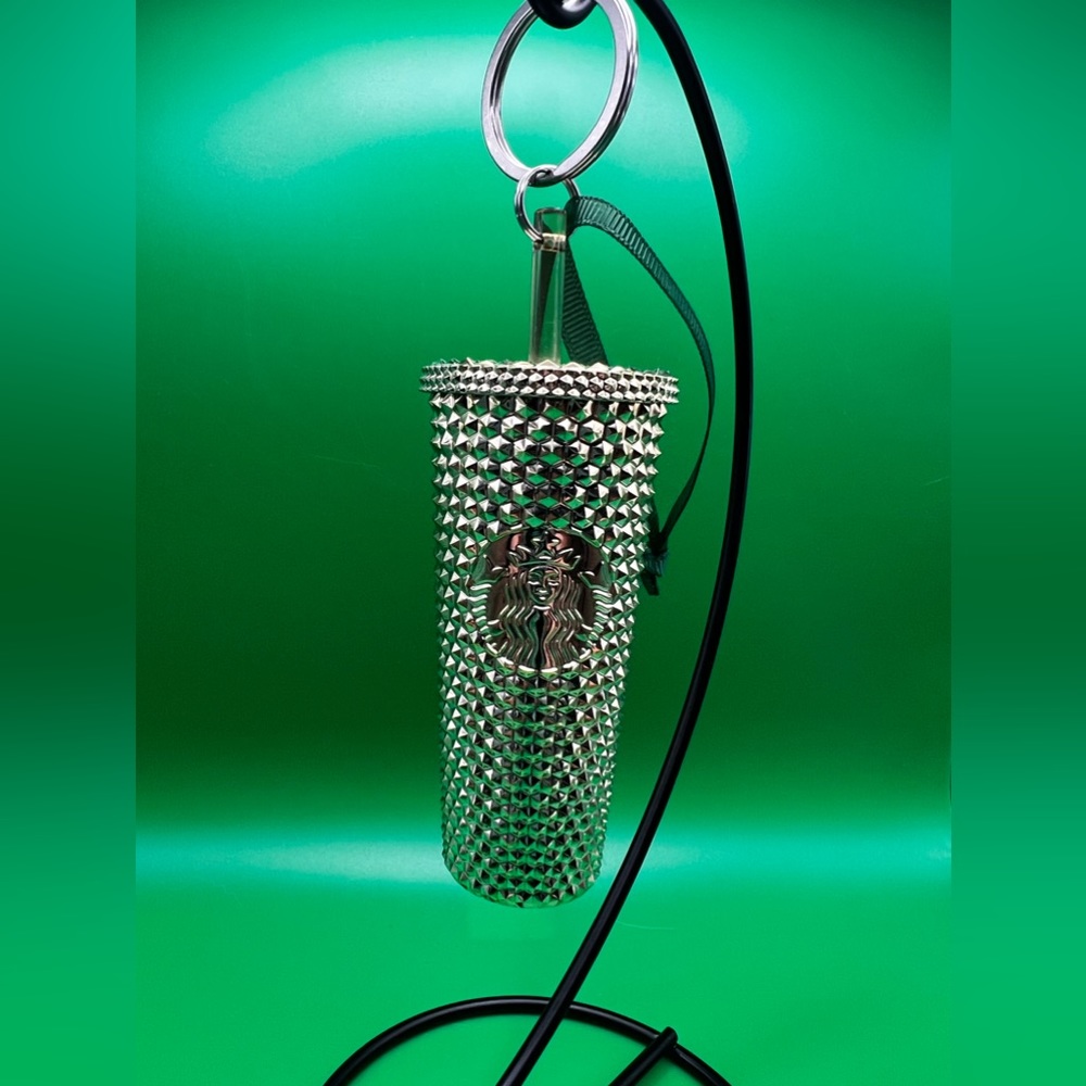 Starbucks Gold Studded Iced Cup Keychain/Christmas Ornament -2022